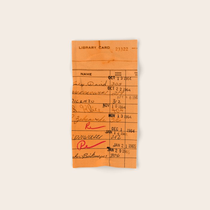 Library Card 23322 Orange Bath Towel Gallery Image 1