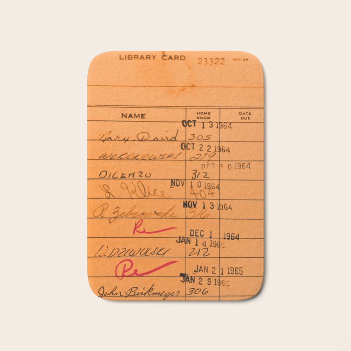 Library Card 23322 Orange Bath Mat Gallery Image 1