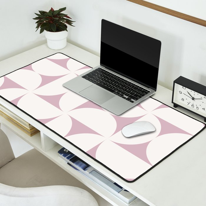 Bauhaus Mid Century Modern Geometric VIII Lilac Desk Mat Gallery Image 2
