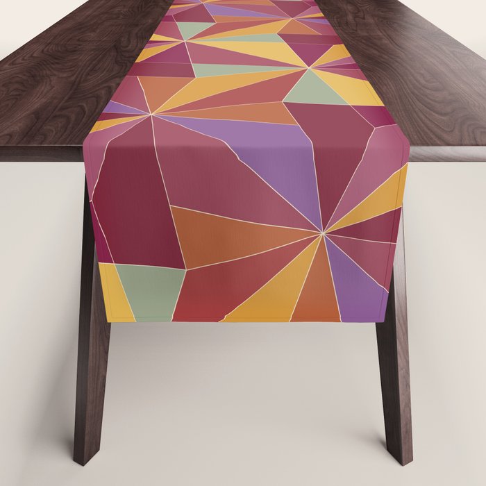 Kaleidoscope Tile Pattern X Vibrant Tropical Table Runner Gallery Image 1