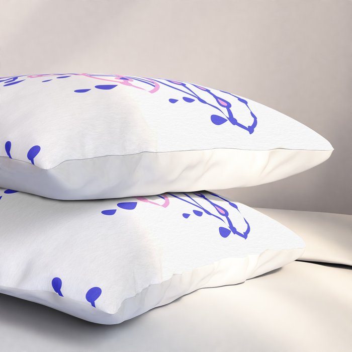 Death's Head Hawkmoth - Indigo & Pink Palette Pillow Sham Gallery Image 3