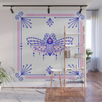 Death's Head Hawkmoth - Indigo & Pink Palette Wall Mural Gallery Image 1