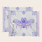 Death's Head Hawkmoth - Indigo & Pink Palette Placemat Gallery Image 1