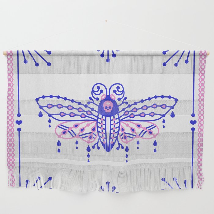 Death's Head Hawkmoth - Indigo & Pink Palette Wall Hanging Gallery Image 1