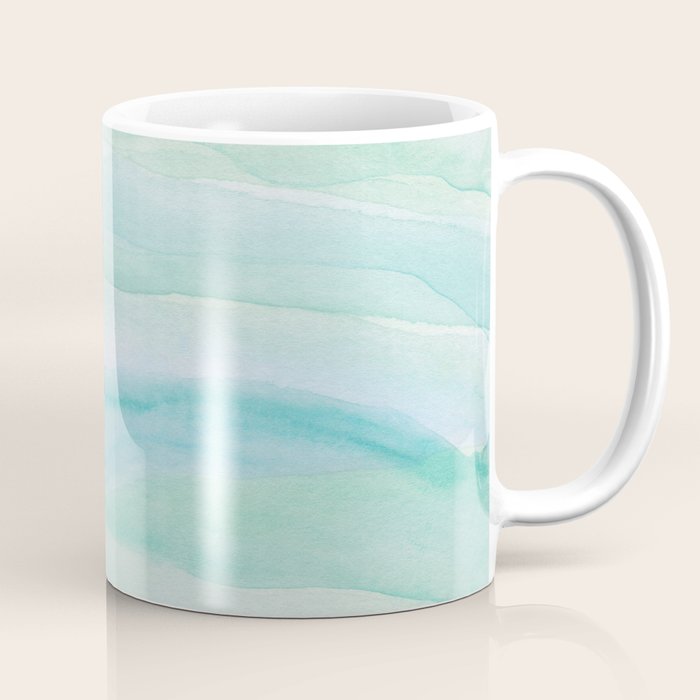 Blue Green Watercolor Layers Coffee Mug Gallery Image 1