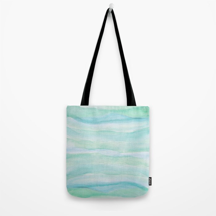 Blue Green Watercolor Layers Tote Bag Gallery Image 2