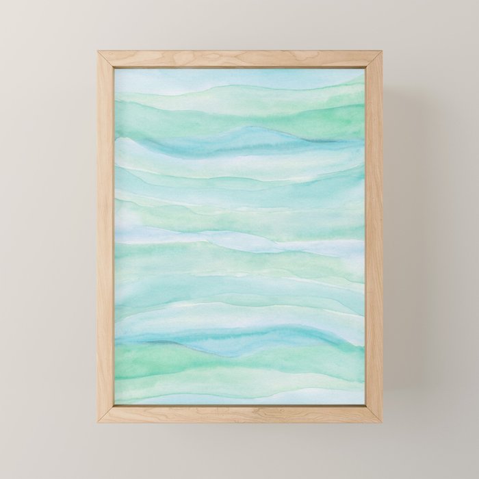 Blue Green Watercolor Layers Mini Art Print Gallery Image 1