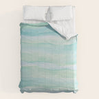 Blue Green Watercolor Layers Comforter Gallery Image 6