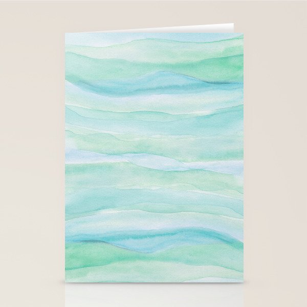 Blue Green Watercolor Layers Stationery Card Gallery Image 2