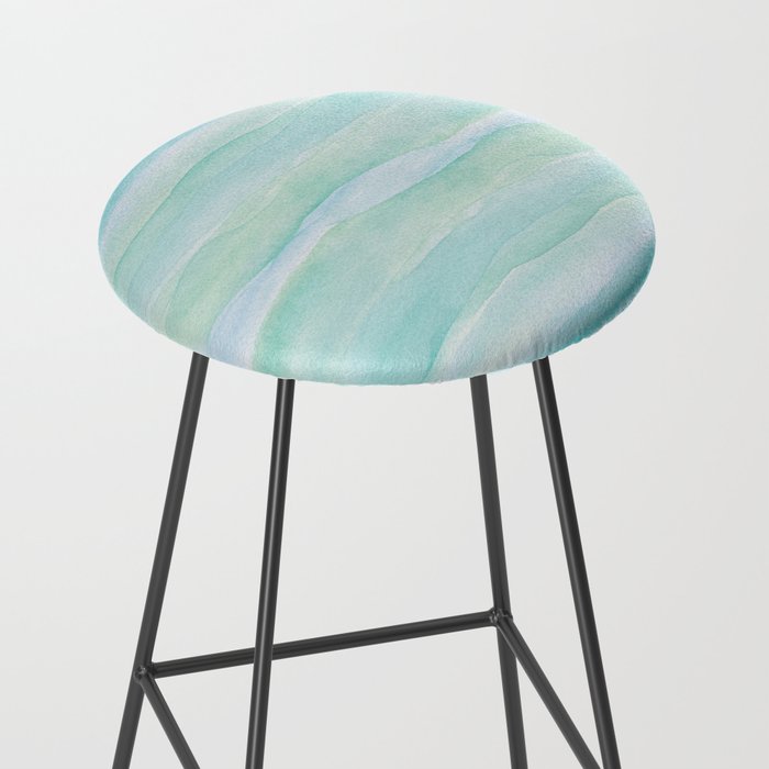 Blue Green Watercolor Layers Stool Gallery Image 2