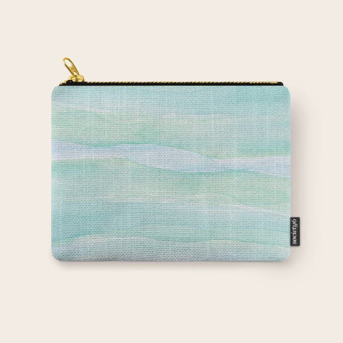 Blue Green Watercolor Layers Carry All Pouch Gallery Image 1