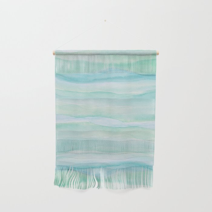 Blue Green Watercolor Layers Wall Hanging Gallery Image 1
