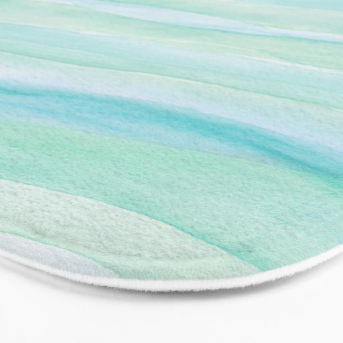Blue Green Watercolor Layers Bath Mat Gallery Image 3
