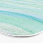 Blue Green Watercolor Layers Bath Mat Gallery Image 3