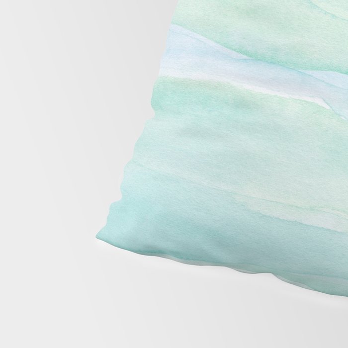 Blue Green Watercolor Layers Pillow Sham Gallery Image 4