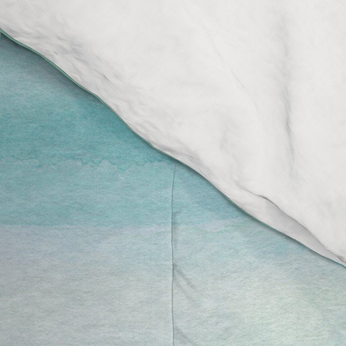 Blue Green Watercolor Layers Comforter Gallery Image 4
