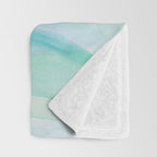 Blue Green Watercolor Layers Throw Blanket Gallery Image 3