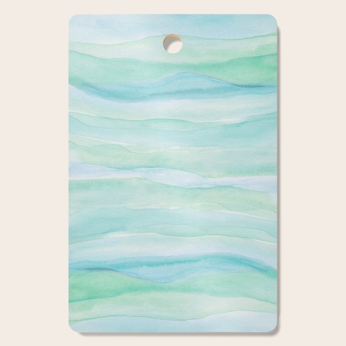 Blue Green Watercolor Layers Cutting Board Gallery Image 1