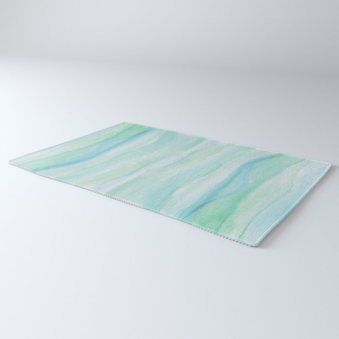Blue Green Watercolor Layers Rug Gallery Image 3