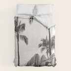 Hawaiian Surfboards - Black And White Surf Photography - Beach Photo Print - Surfboard Photograph Comforter Gallery Image 6