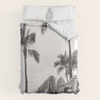 Hawaiian Surfboards - Black And White Surf Photography - Beach Photo Print - Surfboard Photograph Duvet Cover Gallery Image 6