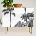 Hawaiian Surfboards - Black And White Surf Photography - Beach Photo Print - Surfboard Photograph Credenza Gallery Image 1