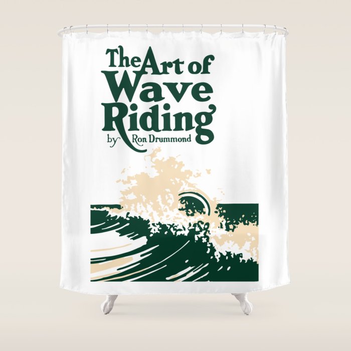 The Art of Wave Riding 1931, First Surfing Book Artwork, for Wall Art, Prints, Posters, Tshirts, Men, Women, Kids Shower Curtain Gallery Image 1