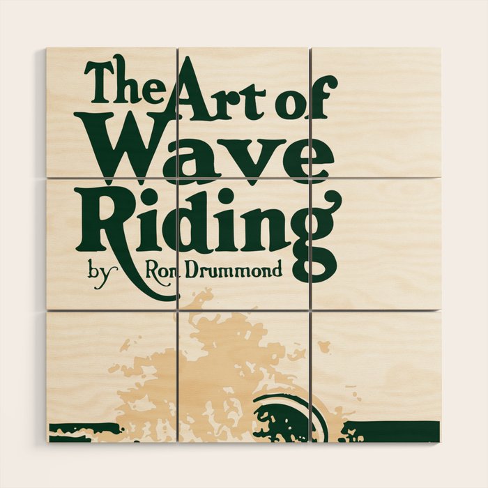 The Art of Wave Riding 1931, First Surfing Book Artwork, for Wall Art, Prints, Posters, Tshirts, Men, Women, Kids Wood Wall Art Gallery Image 1
