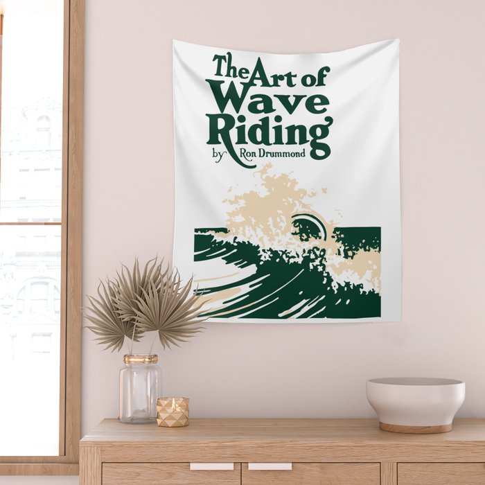 The Art of Wave Riding 1931, First Surfing Book Artwork, for Wall Art, Prints, Posters, Tshirts, Men, Women, Kids Wall Tapestry Gallery Image 2