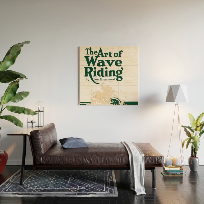 The Art of Wave Riding 1931, First Surfing Book Artwork, for Wall Art, Prints, Posters, Tshirts, Men, Women, Kids Wood Wall Art Gallery Image 2