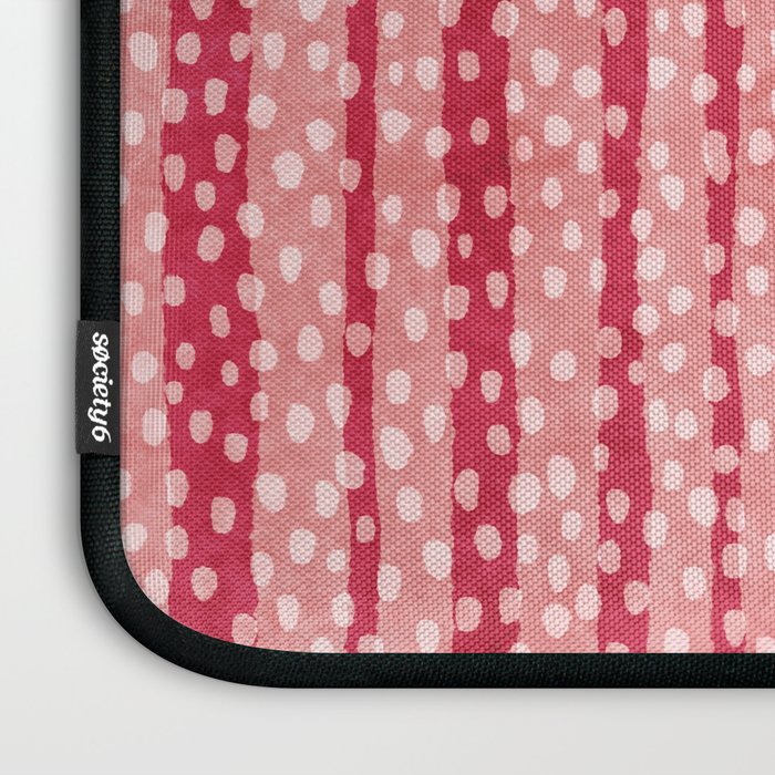 Dotted stripes - Red & pink Laptop Sleeve Gallery Image 3