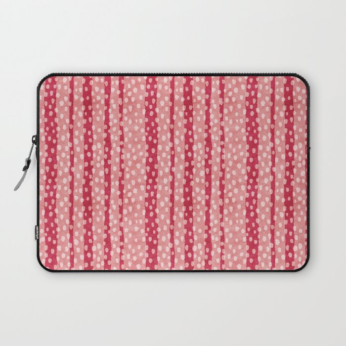 Dotted Stripes - Red & Pink Laptop Sleeve