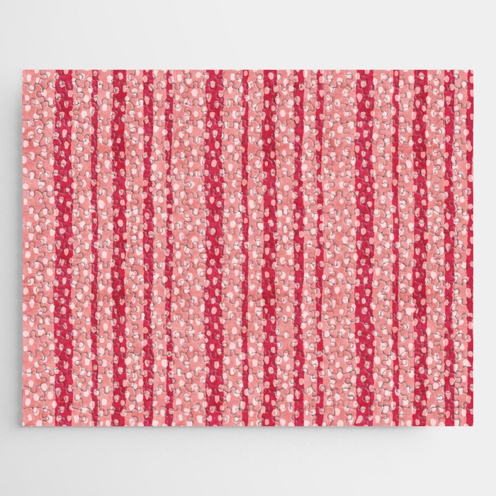 Dotted stripes - Red & pink Jigsaw Puzzle Gallery Image 1