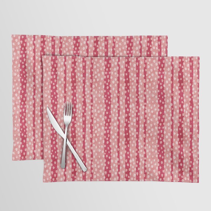 Dotted stripes - Red & pink Placemat Gallery Image 1