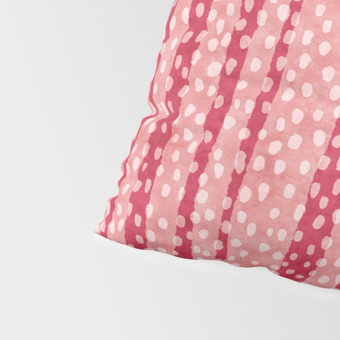 Dotted stripes - Red & pink Pillow Sham Gallery Image 4
