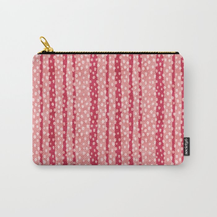 Dotted stripes - Red & pink Carry All Pouch Gallery Image 1