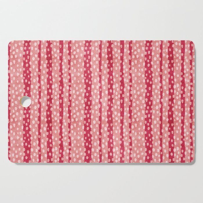 Dotted Stripes - Red & Pink Cutting Board