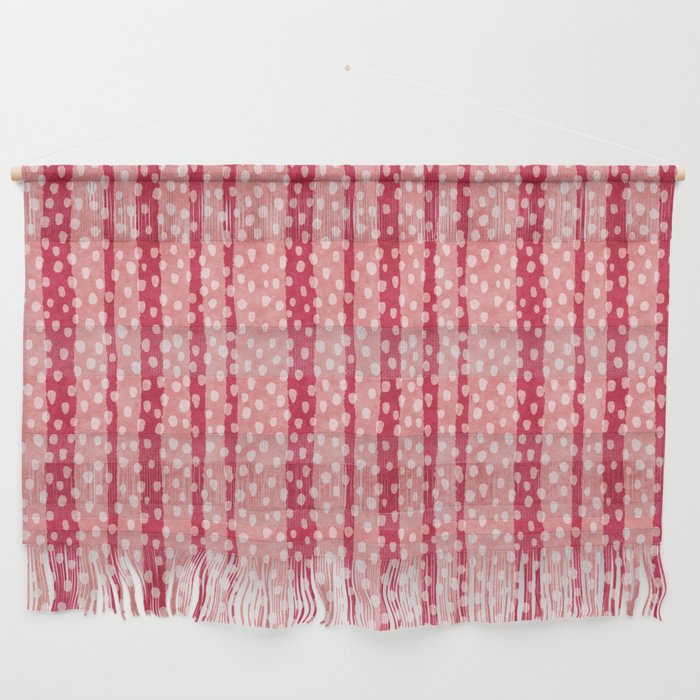 Dotted stripes - Red & pink Wall Hanging Gallery Image 1