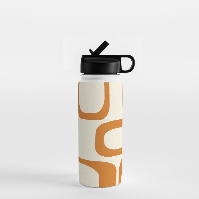 Mid Century Modern Shapes 1970s Orange #society6 #buyart  Water Bottle Gallery Image 1