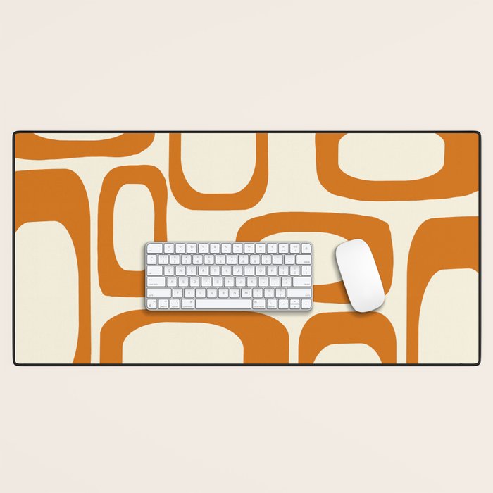 Mid Century Modern Shapes 1970s Orange #society6 #buyart  Desk Mat Gallery Image 1