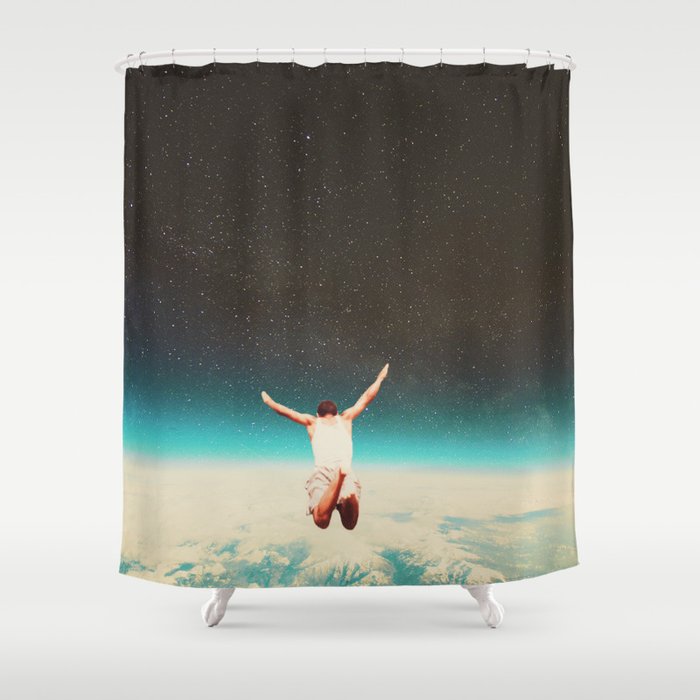 Falling with a hidden smile Shower Curtain Gallery Image 1