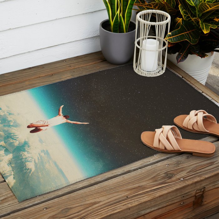Falling with a hidden smile Outdoor Rug Gallery Image 2