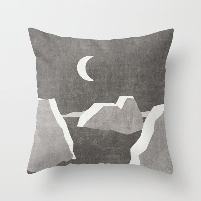LANDSHAPES / Arctic - Night Throw Pillow Gallery Image 1