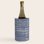 Abstract Stripes Pattern, Indigo, Navy Blue Wine Chiller Gallery Image 3