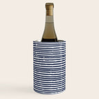 Abstract Stripes Pattern, Indigo, Navy Blue Wine Chiller Gallery Image 2
