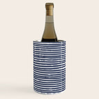 Abstract Stripes Pattern, Indigo, Navy Blue Wine Chiller Gallery Image 1