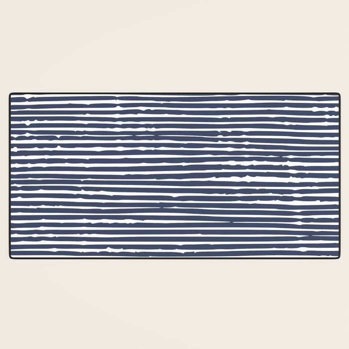 Abstract Stripes Pattern, Indigo, Navy Blue Desk Mat Gallery Image 3