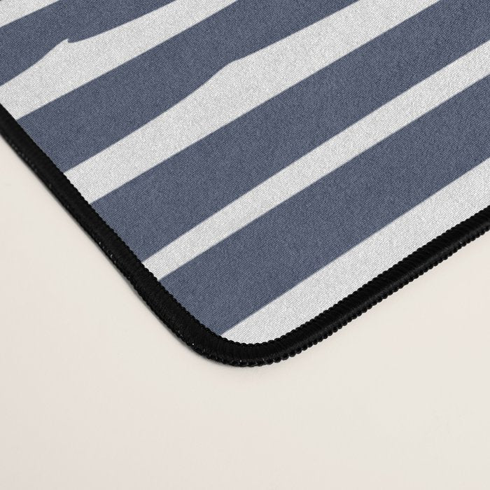 Abstract Stripes Pattern, Indigo, Navy Blue Desk Mat Gallery Image 4