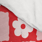 Retro Daisy Flower Checker in Red Comforter Gallery Image 4