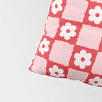 Retro Daisy Flower Checker in Red Pillow Sham Gallery Image 4